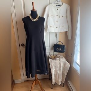 Calvin Klein  fit flair mesh buttom Dress